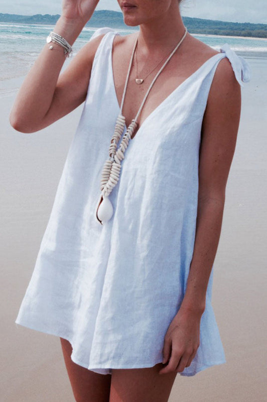 Frenulum V Neck Loose Rompers