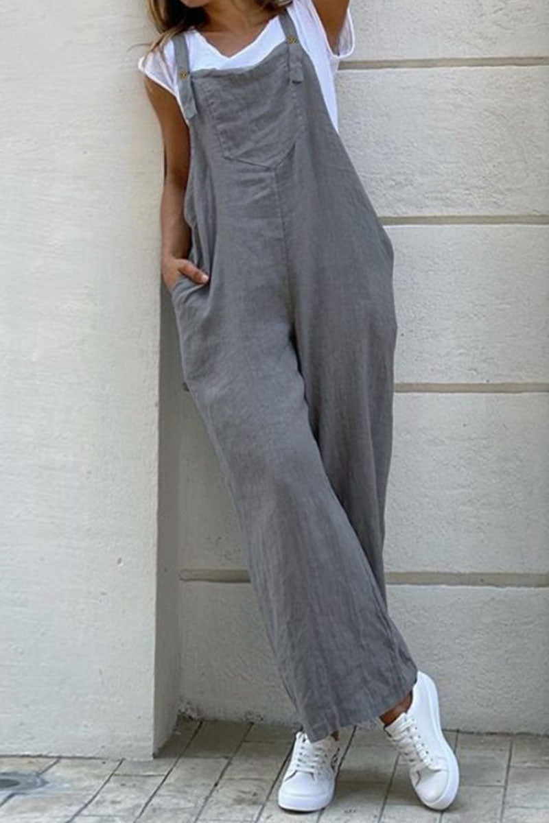 Spaghetti Strap Loose Jumpsuits(3 Colors)