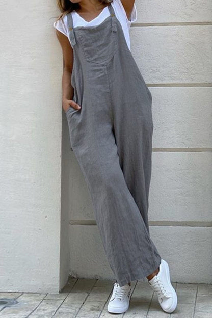 Spaghetti Strap Loose Jumpsuits(3 Colors)