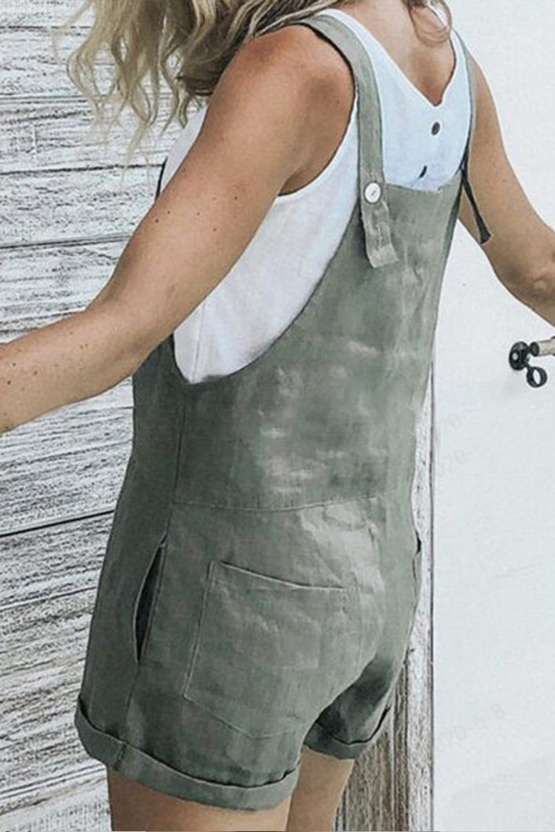 Street Spaghetti Strap Straight Rompers