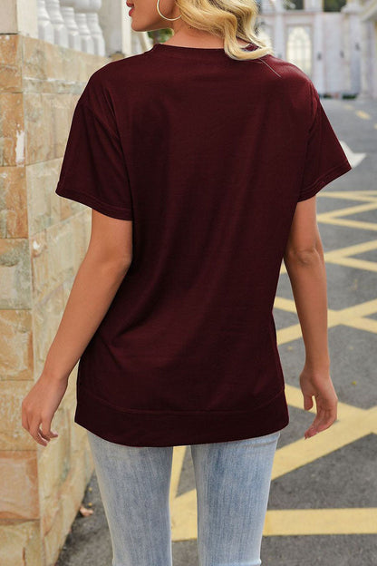 Street Striped Patchwork O Neck T-shirts
