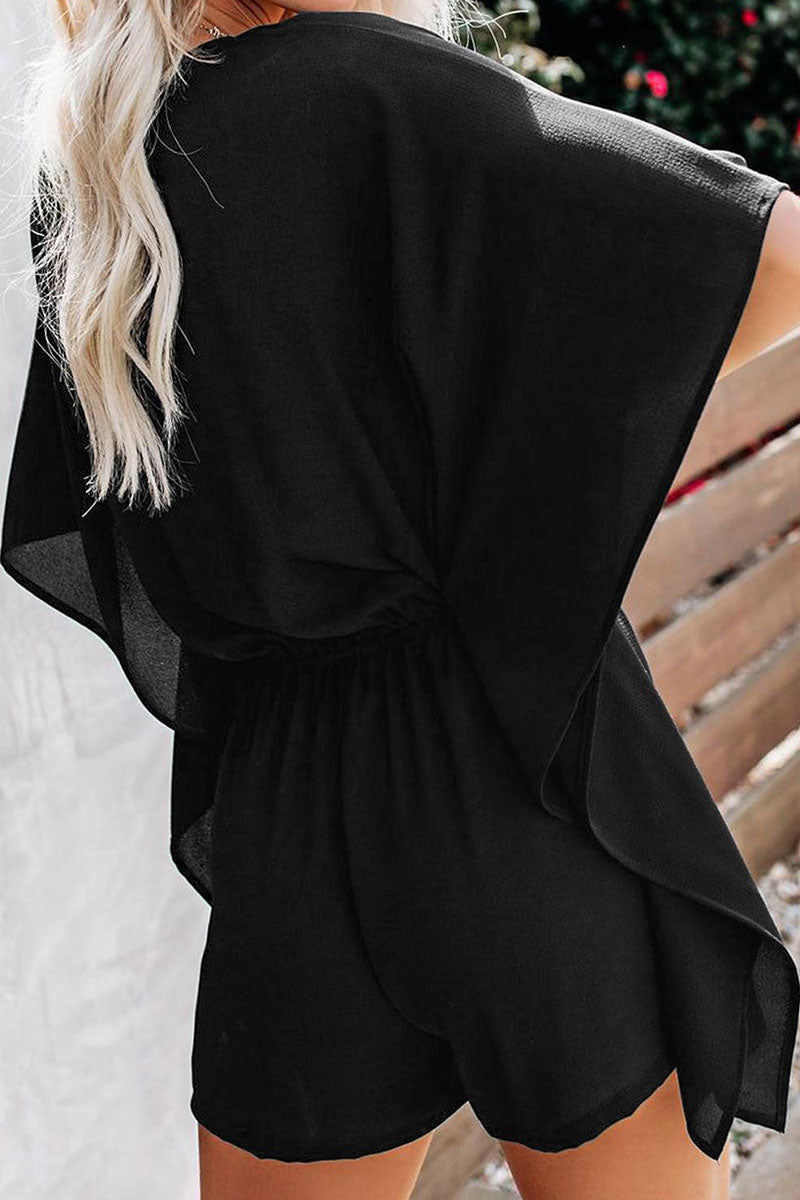 Frenulum V Neck Loose Rompers