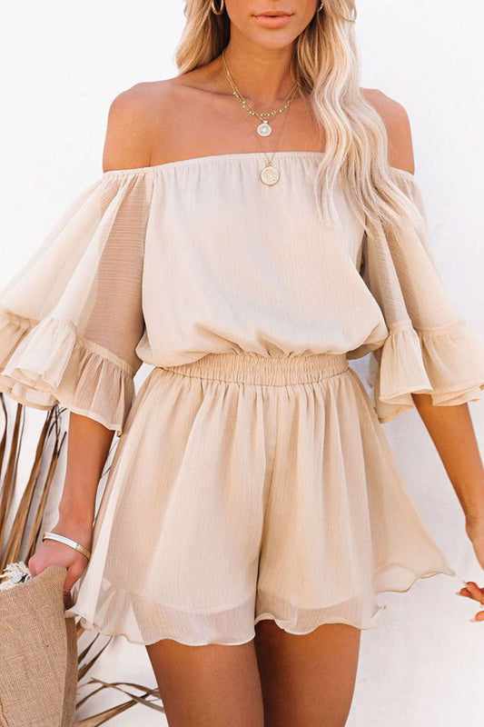 Patchwork Off the Shoulder Loose Jumpsuits(3 Colors)