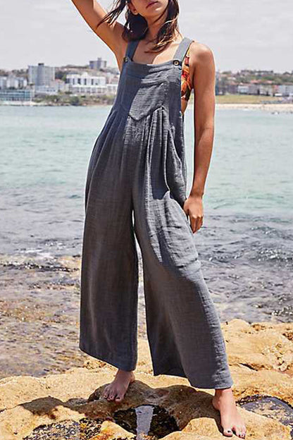 Without Belt Spaghetti Strap Loose Jumpsuits(3 Colors)