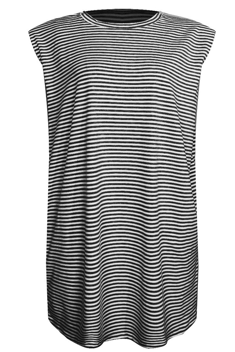 Striped Patchwork O Neck Pencil Skirt Dresses(3 Colors)
