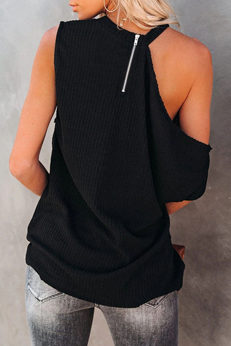 Hollowed Out O Neck T-shirts