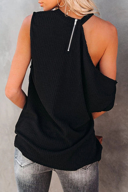 Hollowed Out O Neck T-shirts