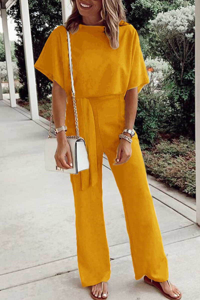 Frenulum O Neck Loose Jumpsuits(7 Colors)