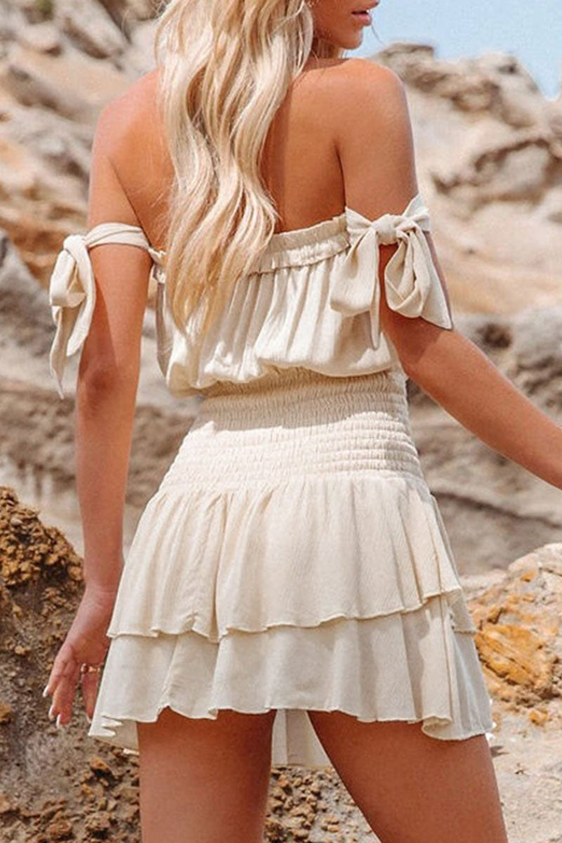 Split Joint Strapless Cake Skirt Dresses