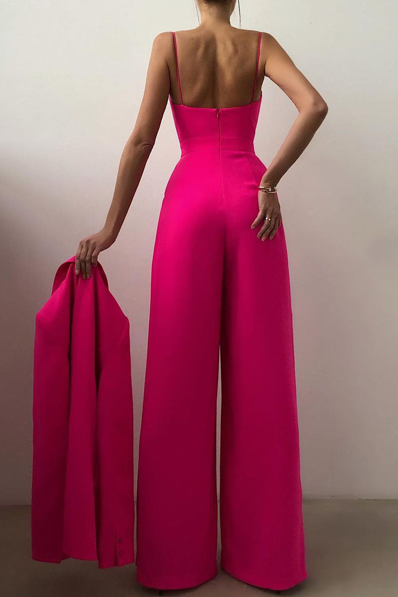 Patchwork V Neck Loose Jumpsuits(6 Colors)