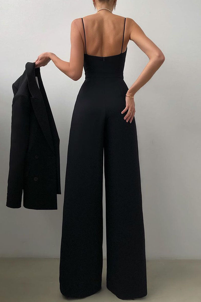 Patchwork V Neck Loose Jumpsuits(6 Colors)