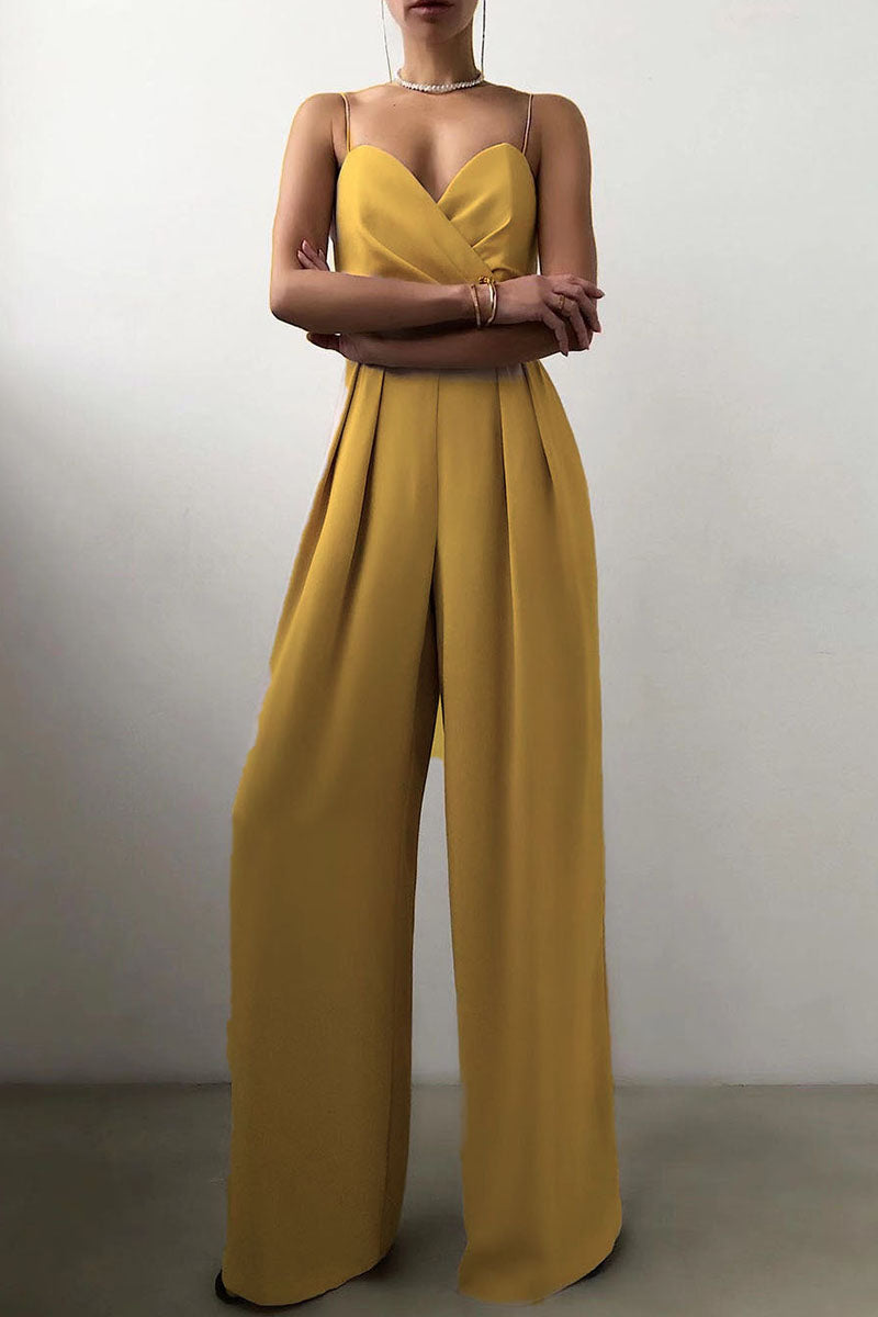 Patchwork V Neck Loose Jumpsuits(6 Colors)