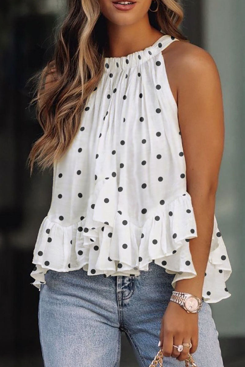 Street Print Patchwork O Neck Blouses(4 Colors)