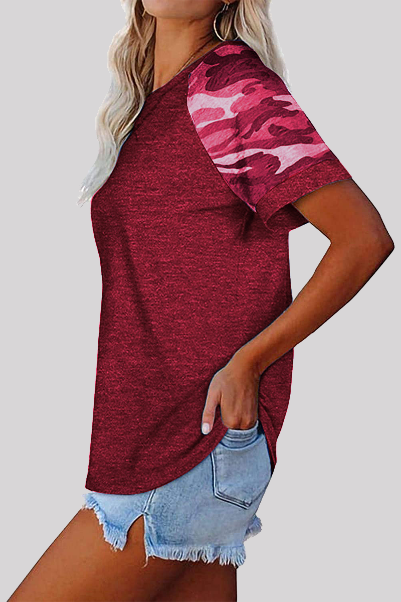 Print Basic O Neck T-shirts(6 Colors)