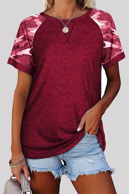 Print Basic O Neck T-shirts(6 Colors)