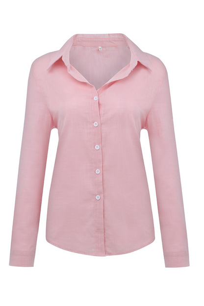 Buckle Shirt Collar Blouses(4 Colors)