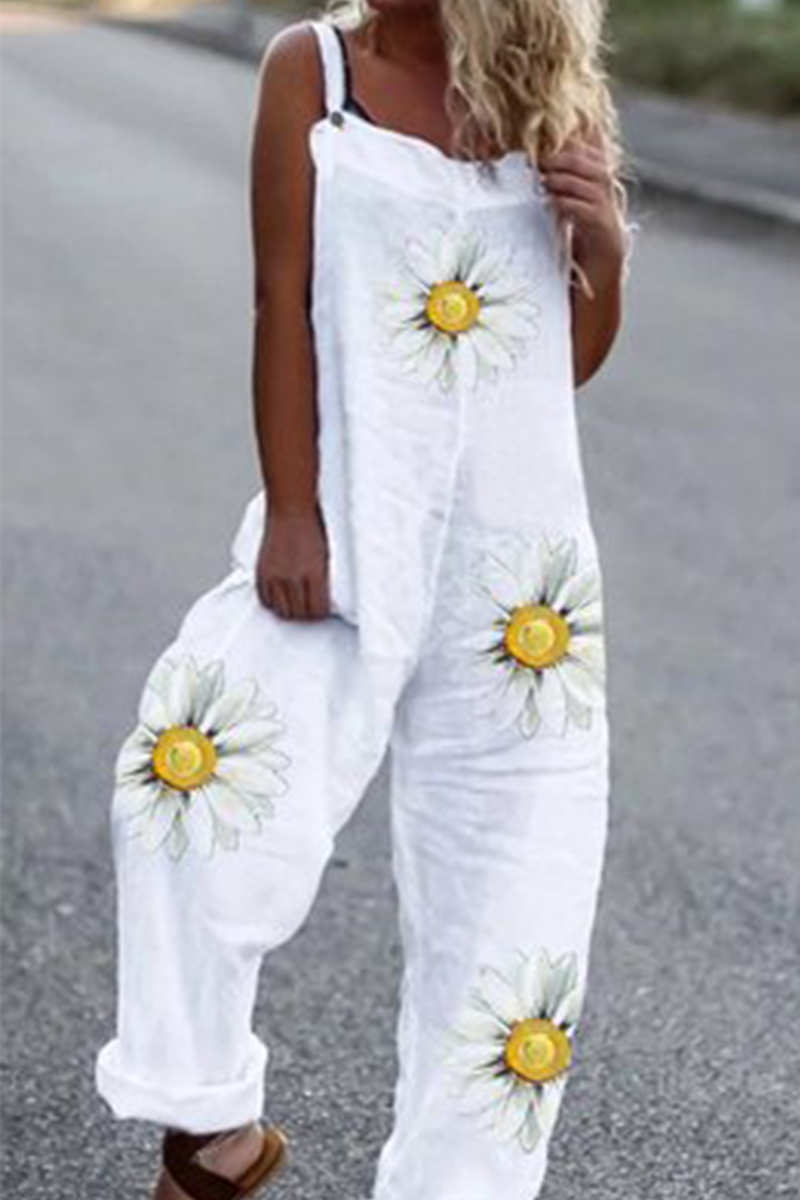 Print Patchwork Loose Jumpsuits(5 Colors)