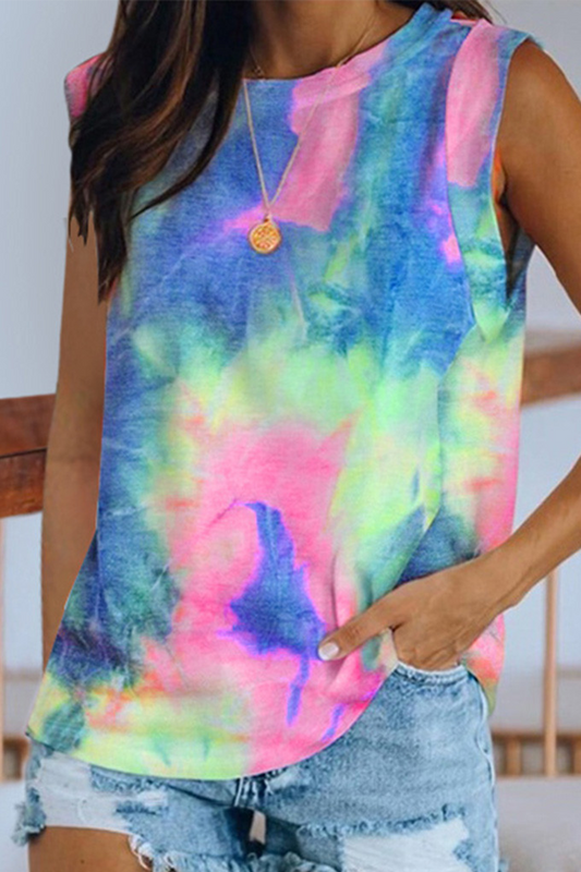 Tie Dye Basic O Neck T-shirts