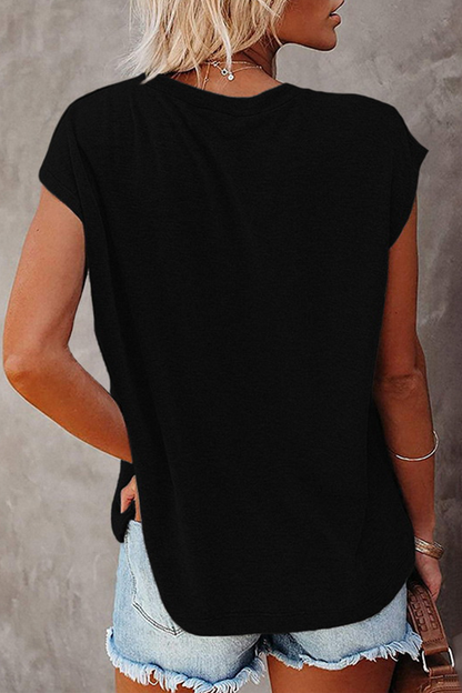 Print Basic O Neck T-shirts(6 Colors)