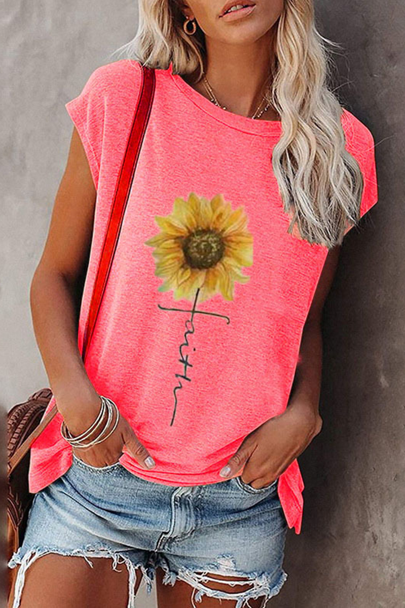 Print Basic O Neck T-shirts(6 Colors)
