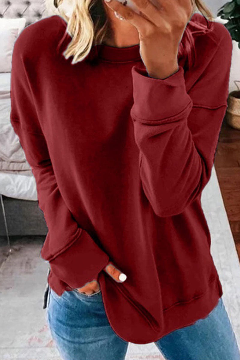 Split Joint O Neck T-shirts(11 Colors)