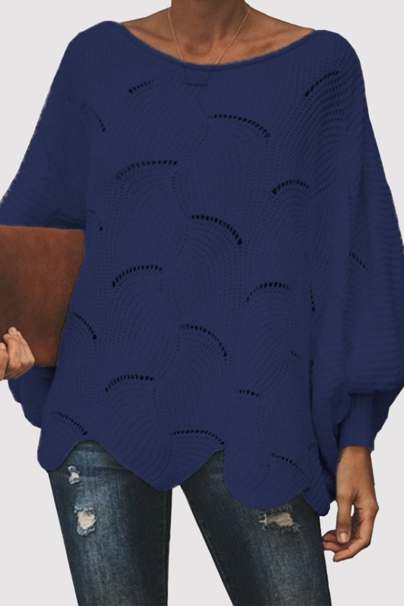 Hollowed Out Patchwork O Neck Sweaters(7 Colors)