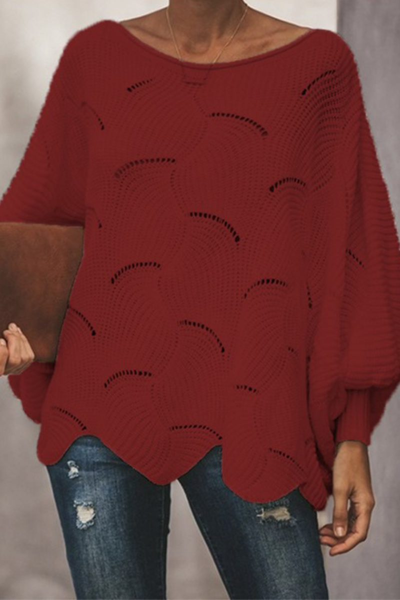 Hollowed Out Patchwork O Neck Sweaters(7 Colors)