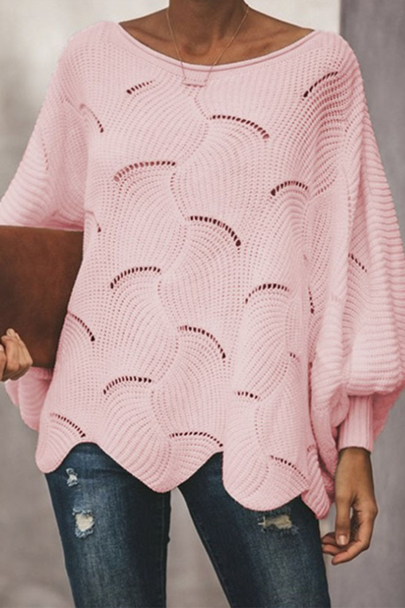 Hollowed Out Patchwork O Neck Sweaters(7 Colors)