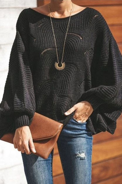 Hollowed Out Patchwork O Neck Sweaters(7 Colors)