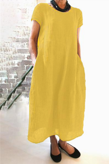Street Pocket O Neck Maxi Dresses(8 Colors)