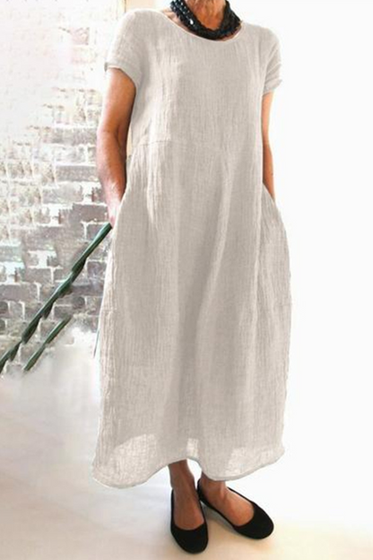 Street Pocket O Neck Maxi Dresses(8 Colors)