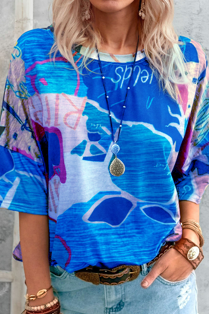 Street Print Basic O Neck T-shirts(6 Colors)