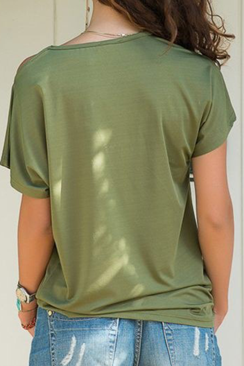 Patchwork Oblique Collar T-shirts(7 Colors)