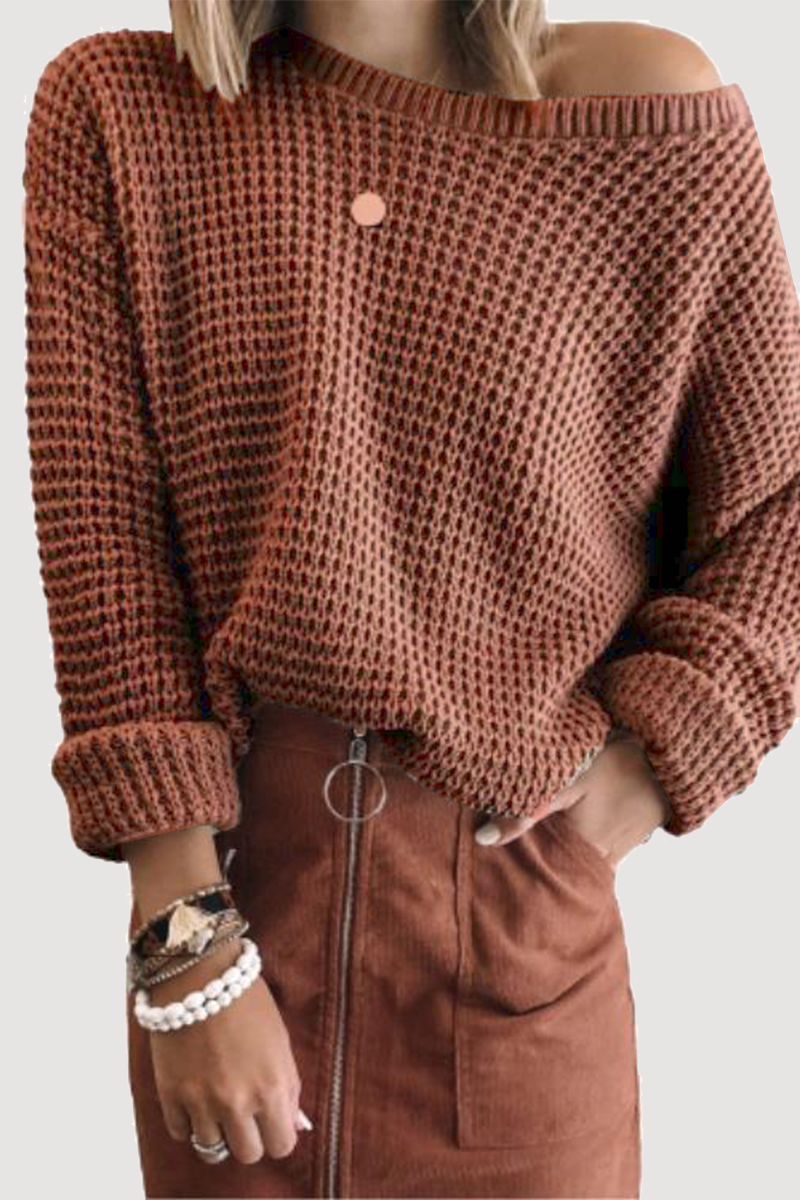 Basic Oblique Collar Sweaters(5 Colors)