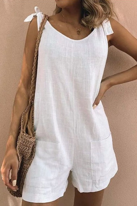 Street Patchwork Pocket V Neck Straight Jumpsuits(5 Colors)