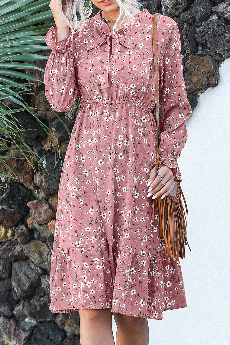 Flounce Strap Design Ribbon Collar Waist Skirt Dresses