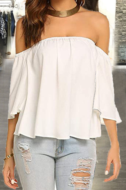 Patchwork Strapless Blouses(8 Colors)