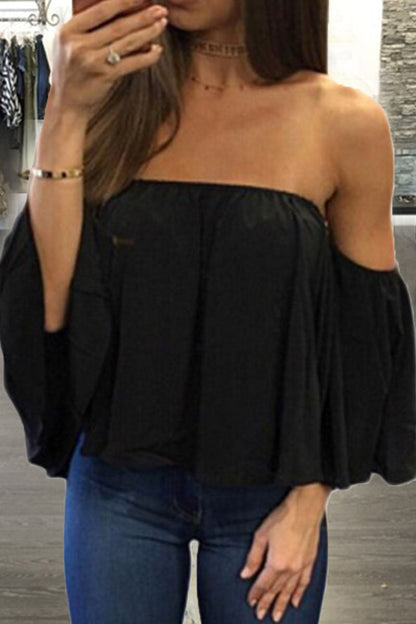 Patchwork Strapless Blouses(8 Colors)