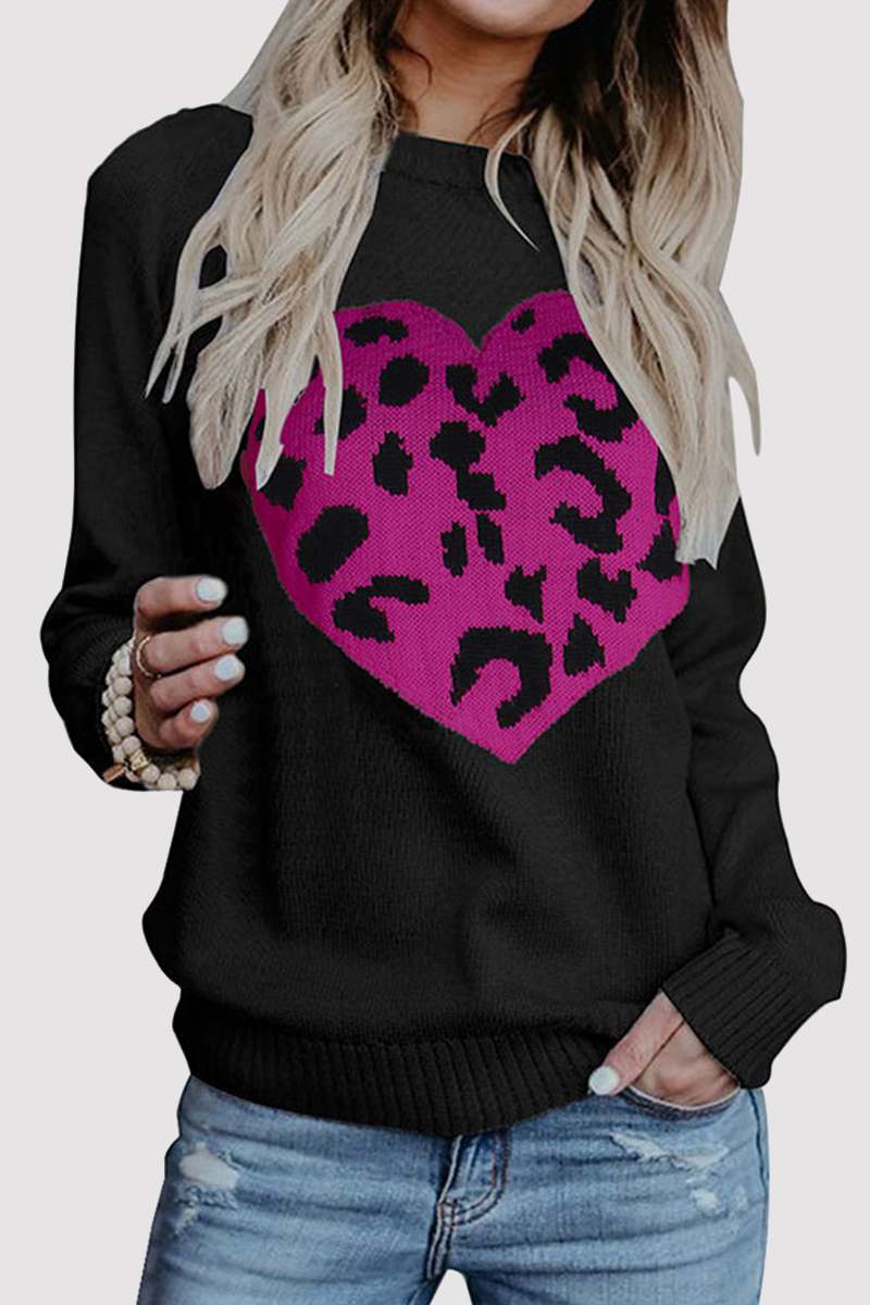 Print Split Joint O Neck Tops Sweater
