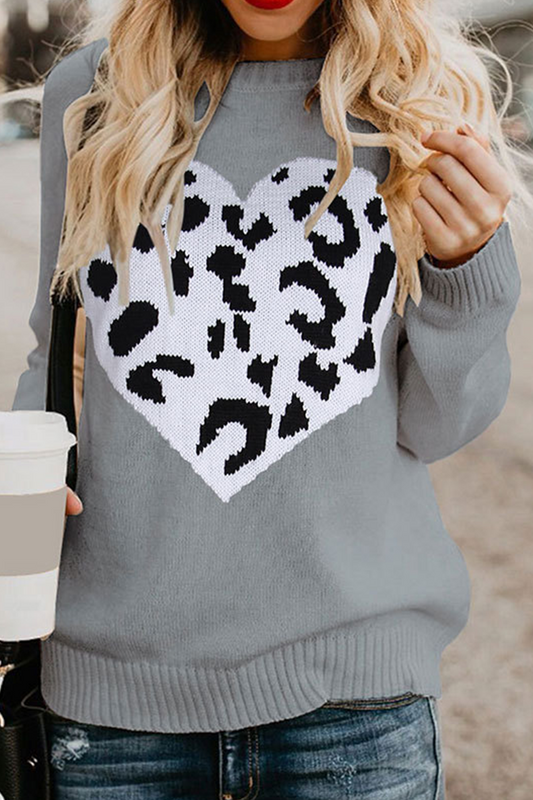 Print Patchwork O Neck Tops Sweater(4 Colors)