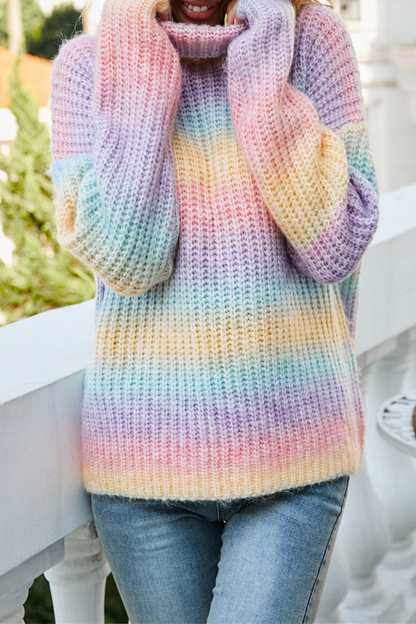 Gradual Change Basic Turtleneck Tops Sweater