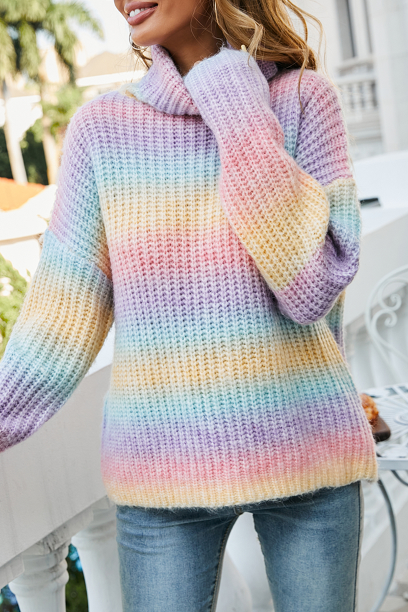 Gradual Change Basic Turtleneck Tops Sweater