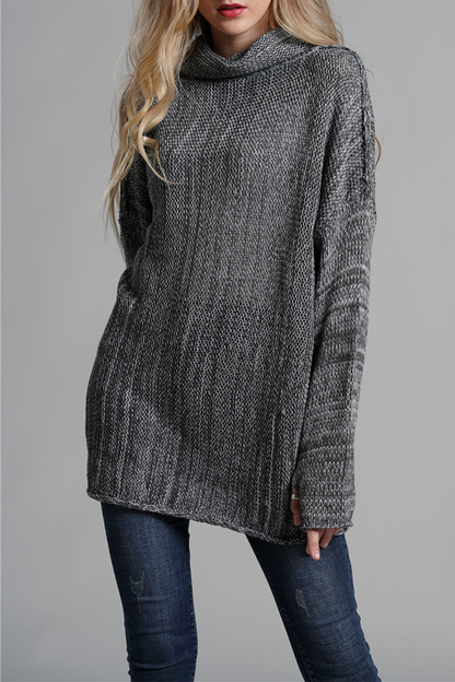 Split Joint Turtleneck Tops Sweater