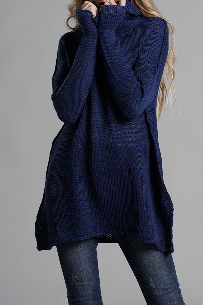 Split Joint Turtleneck Tops Sweater