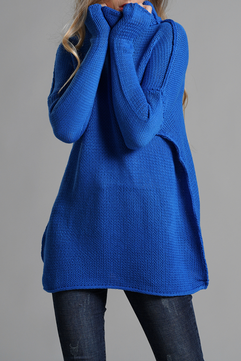 Split Joint Turtleneck Tops Sweater