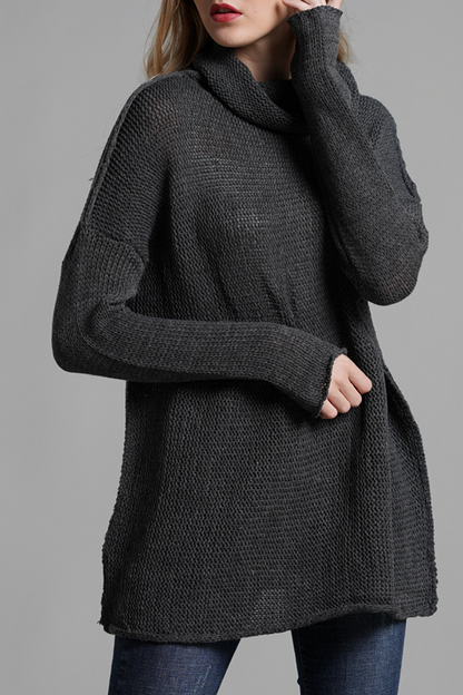 Split Joint Turtleneck Tops Sweater