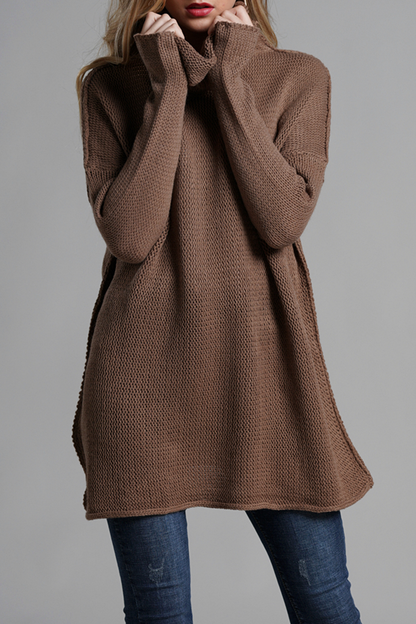Split Joint Turtleneck Tops Sweater