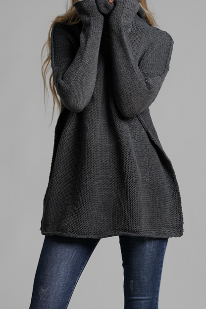 Split Joint Turtleneck Tops Sweater