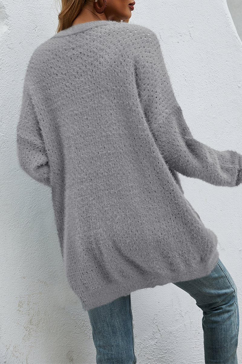 Patchwork Pocket Tops Sweater