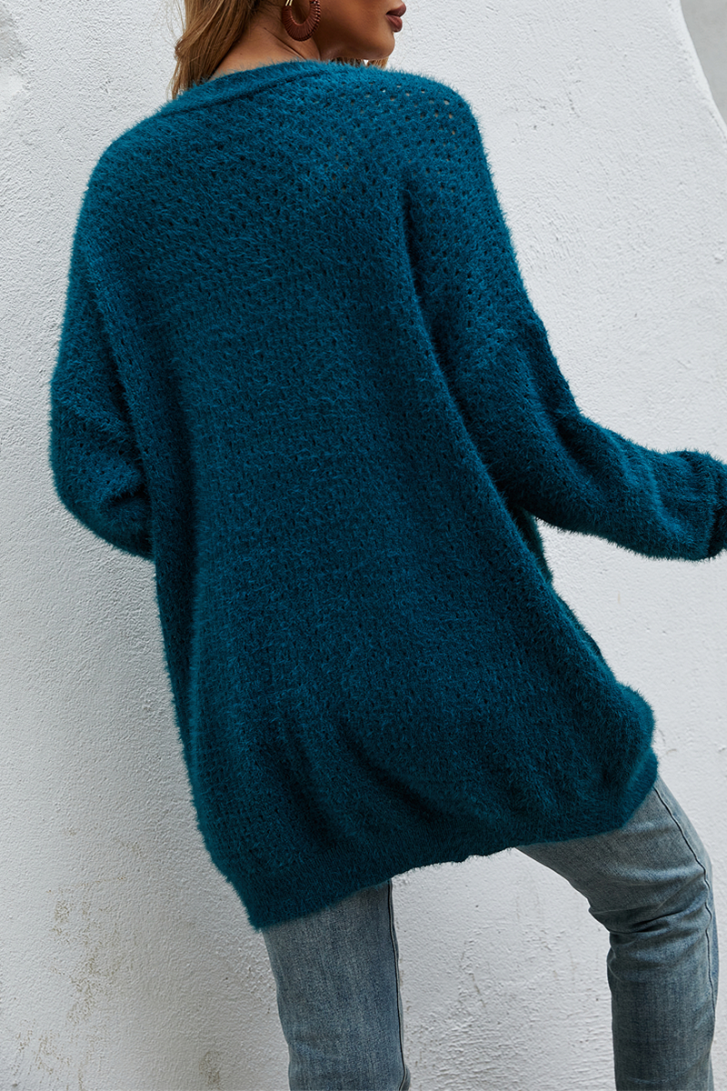 Patchwork Pocket Tops Sweater
